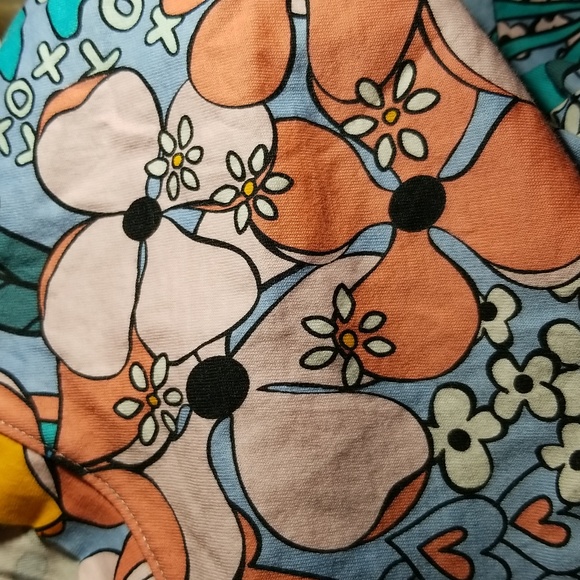 PEACE LOVE ADDIDAS ALL COTTON SOFT MOD FLORAL PRINT T SHIRT SIZE 16 XL TOP - Picture 7 of 8